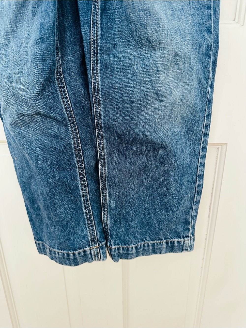 Gap Kids Medium-Wash Denim Overall Straight-Leg Pants Sz M (8-9) - Picture 4 of 9